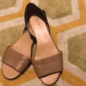 Crew leather open toe flat